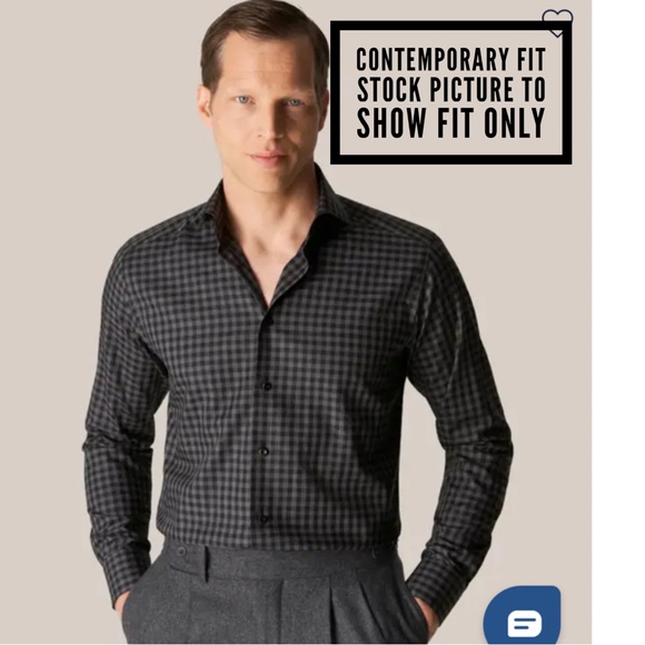 19. Eton Contemporary Mens Dress Shirt in Mint-Green Stripes - Picture 13 of 14